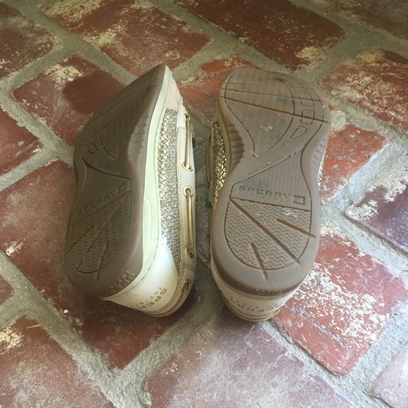 Gold Sparkle Sperry Topsiders - Picture 4 of 6